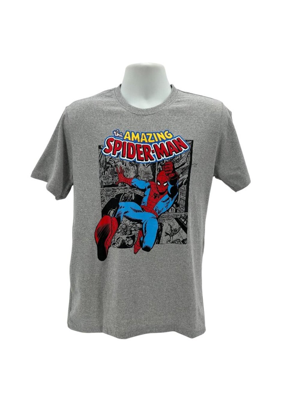 NEW Marvel Mens Medium Shirt The Amazing Spider Man Comic Graphic Gray T-Shirt